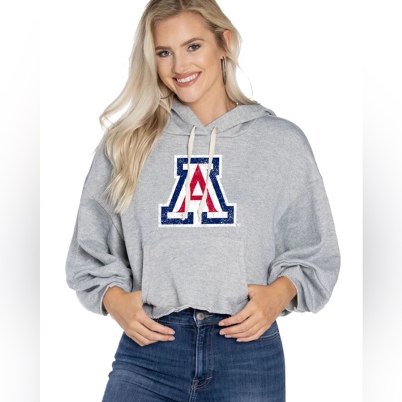 Flying Colors U of Arizona Wildcats Delilah cropped gray hoodie xs - Picture 1 of 7